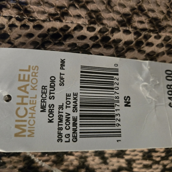 Rare Michael Kors Pink Snake Print Tote Bag - Picture 4 of 11